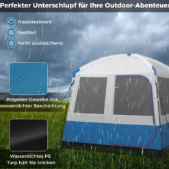 5 Personen Campingzelt mit Großer Netztür & Netzfenstern & Tragetasche Wasserdichtes Reisezelt