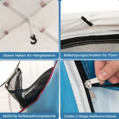 5 Personen Campingzelt mit Großer Netztür & Netzfenstern & Tragetasche Wasserdichtes Reisezelt