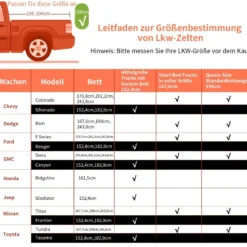 2 Personen LKW-Zelt mit Tragetasche für Camping LKW-Bett-Zelt 265 x 178 x 100 cm Campingzelt