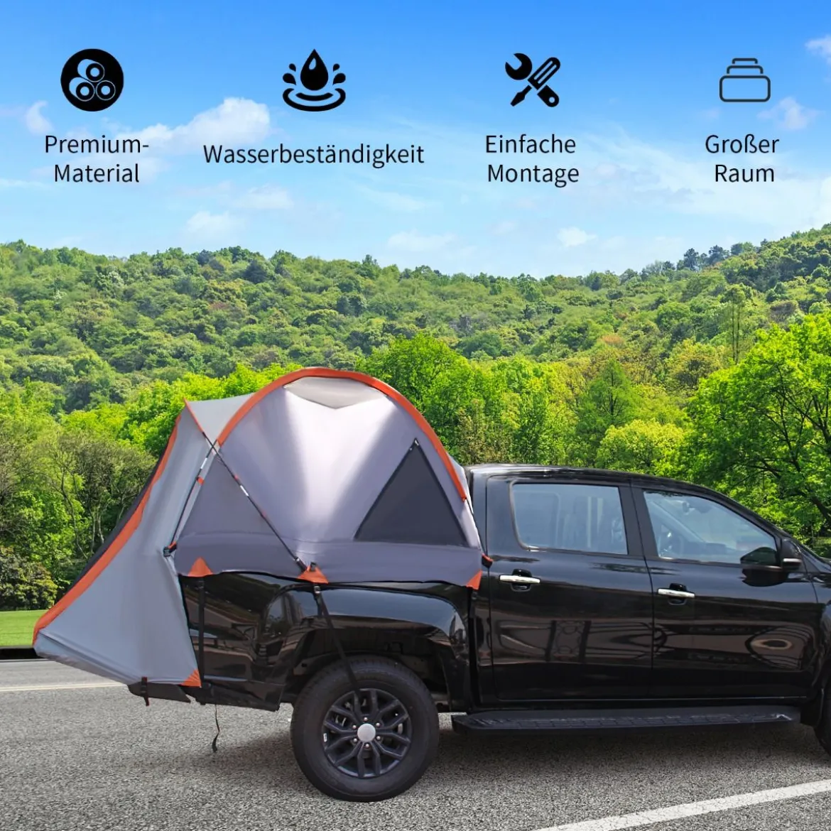 2 Personen LKW-Zelt mit Tragetasche für Camping LKW-Bett-Zelt 265 x 178 x 100 cm Campingzelt