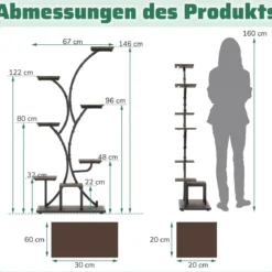 Pflanzenständer mit Wachstumslichtern 8-stöckiges Pflanzenregal Blumenständer