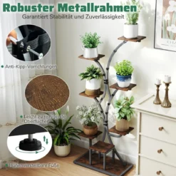 Pflanzenständer mit Wachstumslichtern 8-stöckiges Pflanzenregal Blumenständer