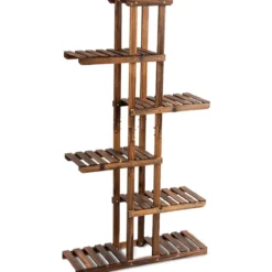 Pflanzentreppe Garten Blumenregal Blumenständer Holz 75x25x140cm