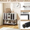 Plattenspielerständer mit Ladestation & Vinyl-Aufbewahrung Beistellschrank Vinyl-Display Regal Weiß