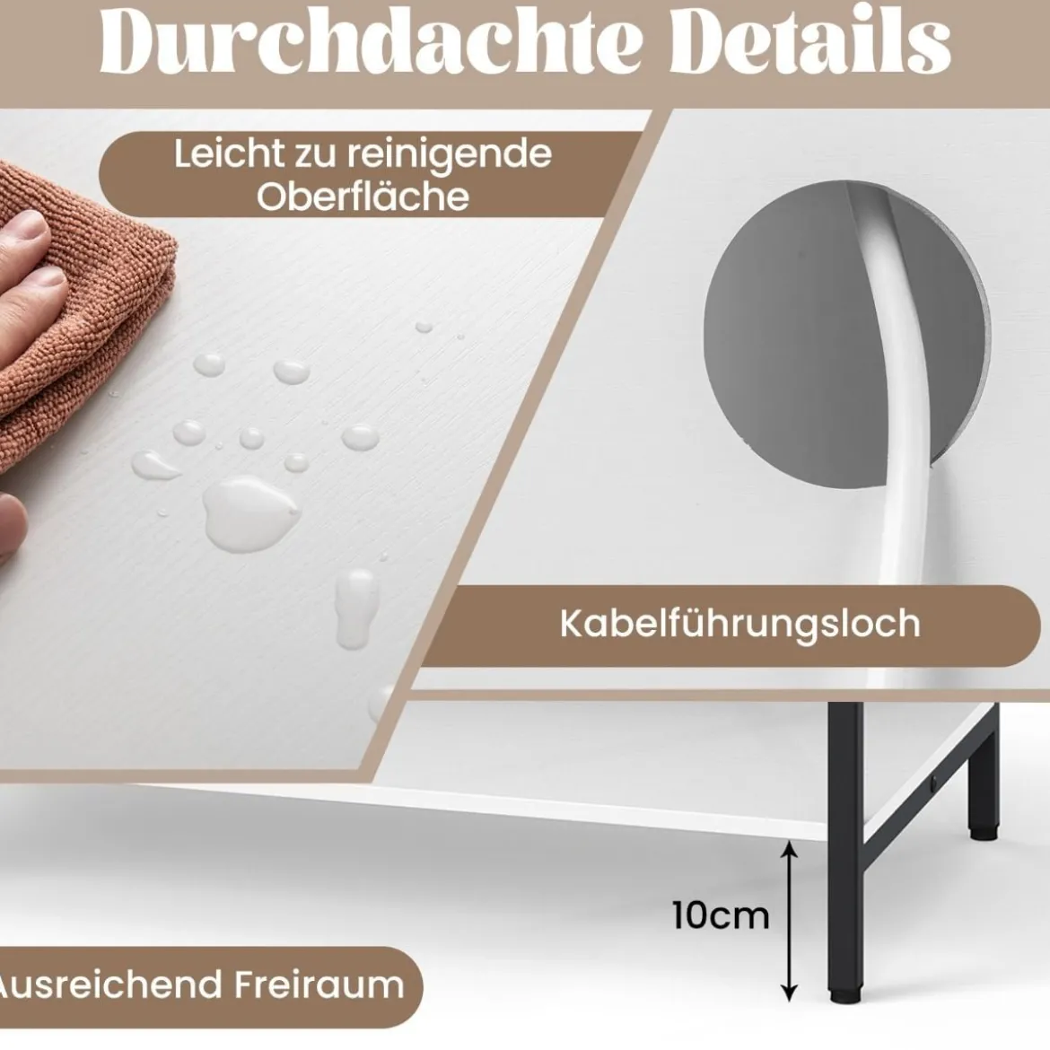 Plattenspielerständer mit Ladestation & Vinyl-Aufbewahrung Beistellschrank Vinyl-Display Regal Weiß