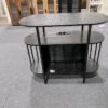 Plattenspieler-Ständer mit Verstellbarer LED-Beleuchtung & Ladestation 90 x 40 x 76,5 cm Schwarz