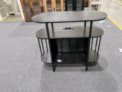 Plattenspieler-Ständer mit Verstellbarer LED-Beleuchtung & Ladestation 90 x 40 x 76,5 cm Schwarz