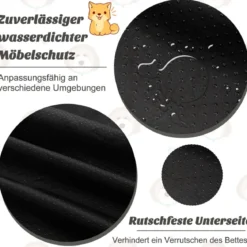 Plüschbett für Hunde mit rutschfester Unterseite abnehmbarem waschbarem Bezug & weicher Nackenrolle kleine 101 x 89 cm Grau-weiß