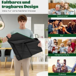 Pokermatte 120 x 120 cm Texas Holdem Pokertisch-Auflage faltbar für 8 Spieler mit Getränkehaltern Grün