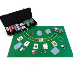 Pokerset mit 500 Laser-Chips Pokerkoffer Alu Pokerchips