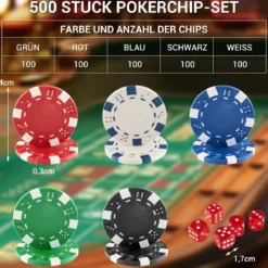 Pokerset mit 500 Laser-Chips Pokerkoffer Alu Pokerchips