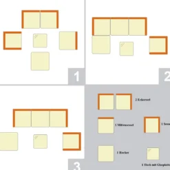 Poly Rattan Gartengarnitur Gartenset Rattanmöbel Lounge Set inkl. 2 Sets Kissenbezüge