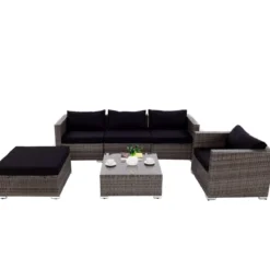 Poly Rattan Gartengarnitur Gartenset Rattanmöbel Lounge Set inkl. 2 Sets Kissenbezüge