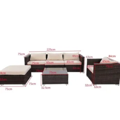 Poly Rattan Gartengarnitur Gartenset Rattanmöbel Lounge Set inkl. 2 Sets Kissenbezüge