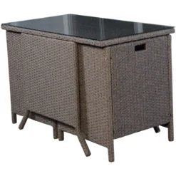 Poly Rattan Gartengarnitur Garten Lounge inkl. Glasplatte und Sitzkissen Braun