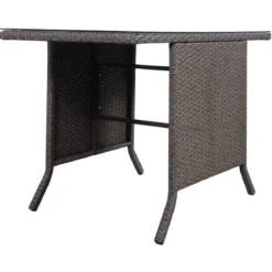 Poly Rattan Gartengarnitur Garten Lounge inkl. Glasplatte und Sitzkissen Braun