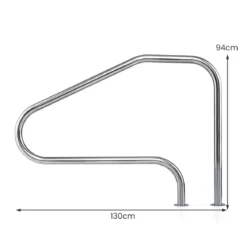 Pool-Handlauf 130 x 94 cm Pool Haltegriff aus Edelstahl Sicherheitsgriff für Schwimmbad bis 180 kg Belastbar