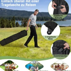 Pop-up-Überdachungszelt Outdoor Partyzelt mit verstellbarer Höhe 305 x 305 cm Silberweiß