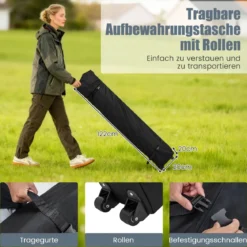 Pop Up Pavillon 2 x 2m Klappbarer Gartenpavillon mit Abnehmbaren Seitenwänden Grau/Schwarz/Weiß