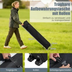 Pop Up Pavillon 2 x 2m Klappbarer Gartenpavillon mit Abnehmbaren Seitenwänden Grau/Schwarz/Weiß