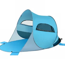 Pop Up Strandmuschel 3-4 Personen Strandzelt Sonnenschutz Wurfzelt für Outdoor Blau