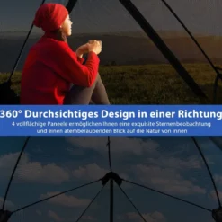 Pop Up Zelt für 2-3 Personen 360° einseitig durchsichtiges Familienzelt225 x 145 x 161 cm Grau