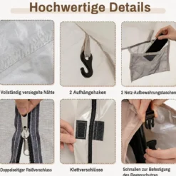 Pop-Up Zelt für 4 Personen Faltbares Campingzelt mit 4 Mesh‑Fenstern und 2 Dachfenstern 275 x 245 x 188 cm