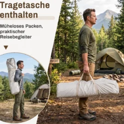 Pop-Up Zelt für 4 Personen Faltbares Campingzelt mit 4 Mesh‑Fenstern und 2 Dachfenstern 275 x 245 x 188 cm