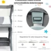 Portables Kinderbett mit Rollen Höhenverstellbares Beistellbett Grau