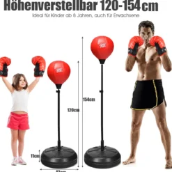 Punchingball 120-154cm höhenverstellbar Standboxball Boxsack Set Boxset Kinder