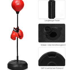 Punchingball 120-154cm höhenverstellbar Standboxball Boxsack Set Boxset Kinder