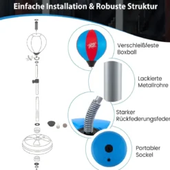 Punchingball 120-154cm höhenverstellbar Standboxball Boxsack Set Boxset Kinder