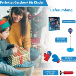 Punchingball 120-154cm höhenverstellbar Standboxball Boxsack Set Boxset Kinder
