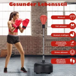 Punchingball 140-158 cm höhenverstellbar Boxsack Set freistehend Standboxball