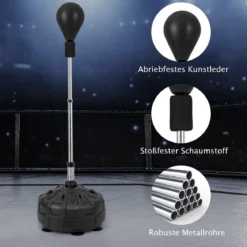 Punchingball mit Ständer 137–156 cm Höhenversetllbarer Boxstand Punching Ball mit Befüllbarem Ständer