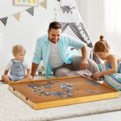 Puzzletisch mit 4 Schubladen Puzzle Board Holz 80 x 65cm