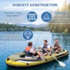 PVC-Schlauchboot für 4 Personen Aufblasbares Angelboot mit 3 Luftkammern 2 Paddeln 305 x 136 x 42 cm