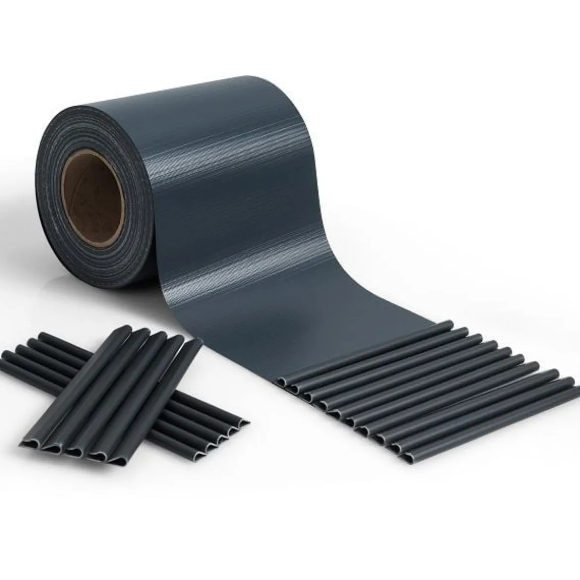 PVC Zaunblende mit 20 Befestigungsclips Sichtschutzstreifen Abdeckung Sichtschutz 35 m x 19 cm Dunkelgrau