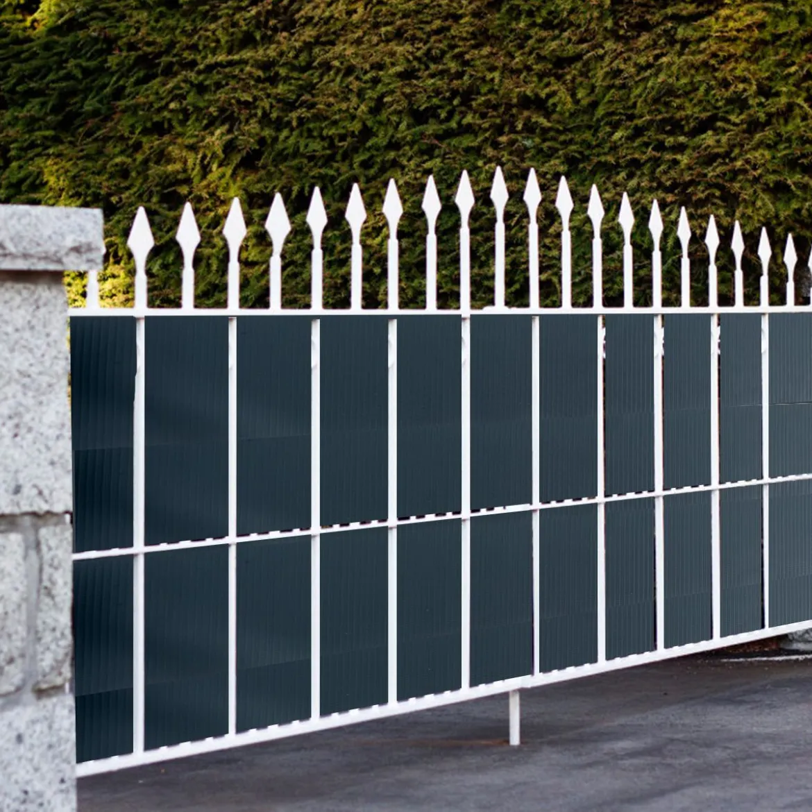 PVC Zaunblende mit 20 Befestigungsclips Sichtschutzstreifen Abdeckung Sichtschutz 35 m x 19 cm Dunkelgrau