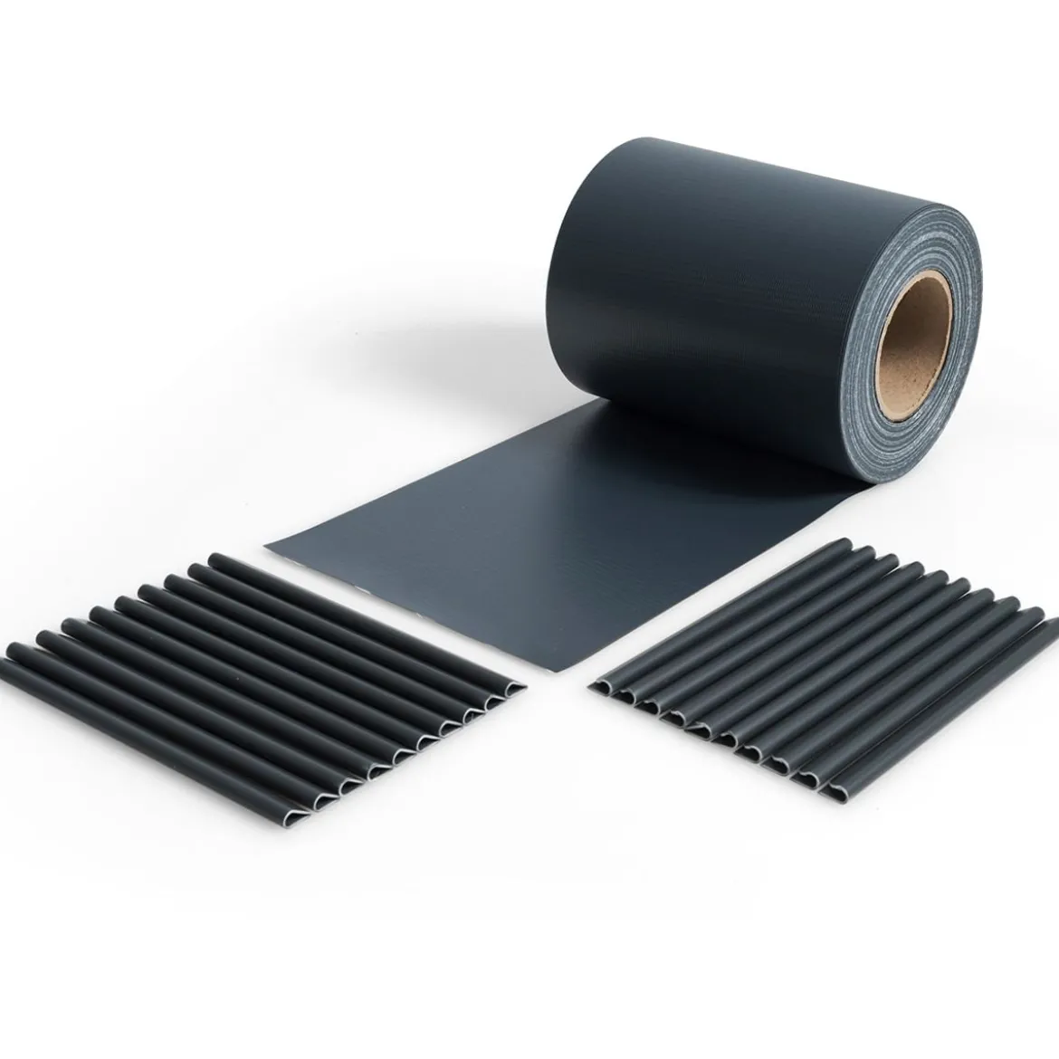 PVC Zaunblende mit 20 Befestigungsclips Sichtschutzstreifen Abdeckung Sichtschutz 35 m x 19 cm Dunkelgrau