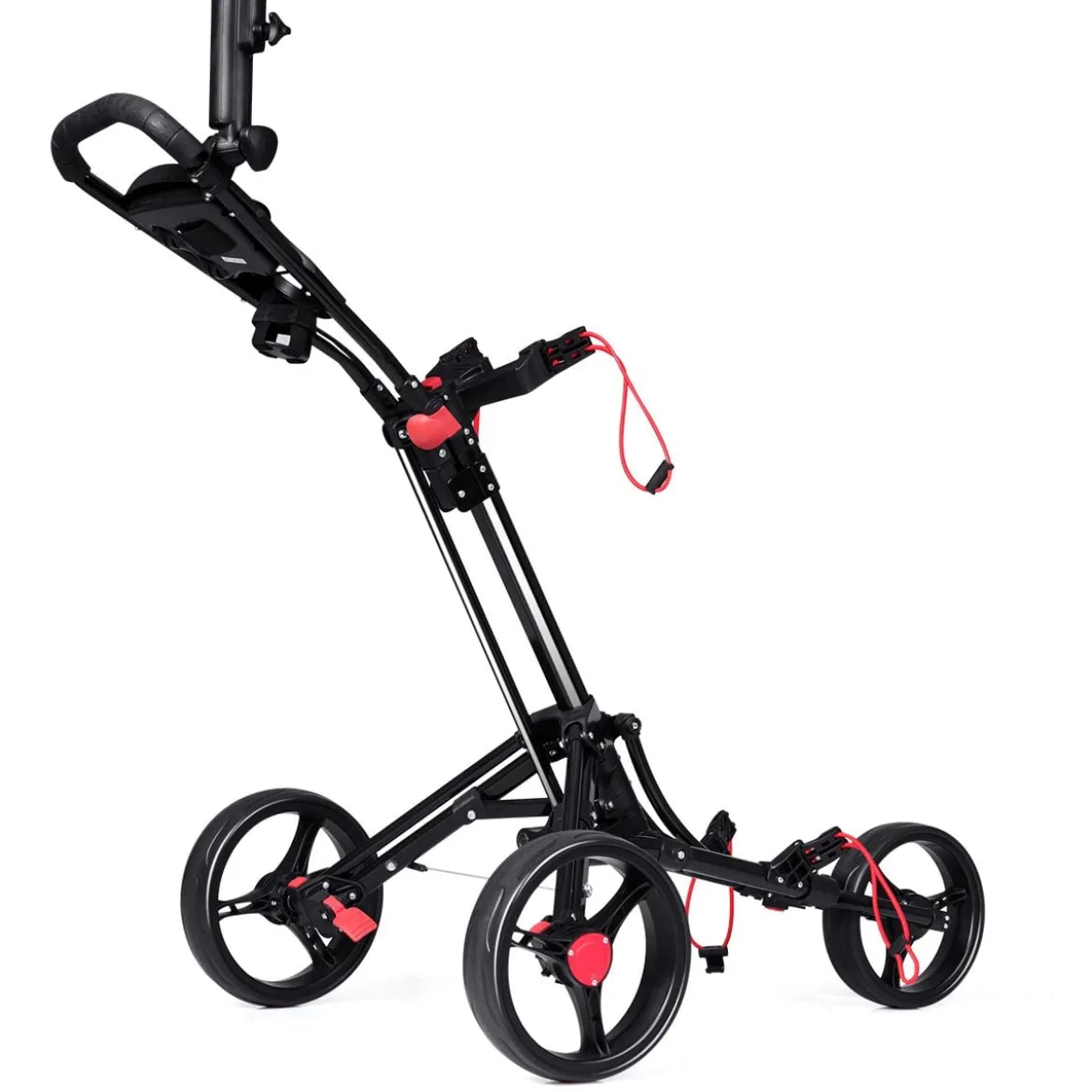 3-Rad Golftrolley Golfwagen Golf klappbar Einfacher Schiebe- und Zugwagen Schwarz