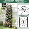 Rankgitter für Kletterpflanzen freistehendes Kletterblumenständer aus Metall mit klappbarem Regal Schwarz