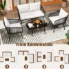 Rattan Gartenmöbel Set Balkonmöbel Set mit Sitz- und Rückenkissen Terrassenmöbel