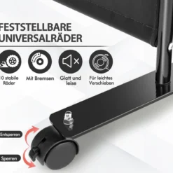 Raumteiler mit 4 Paneelen auf Rädern 173 cm Hoher Rollbarer Sichtschutz Grau