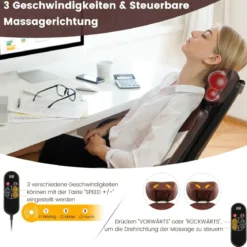 Rückenmassagegerät Massageauflage für Sessel für Massagegeräte mit Verstellbarem Nackenkissen