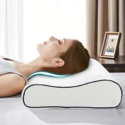 Rückstellschaum-Kopfkissen ergonomisches Stützkissen 56 x 35,5 x 10/13 cm Weiß