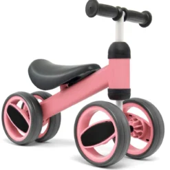 4 Räder Kinder Laufrad Balance Fahrrad ohne Pedal für Kinder von 1-2 Jahre Rosa