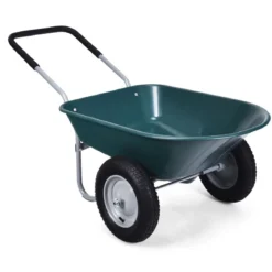 2-rädrige Schubkarre für den Garten Schwerlast-Schublade 145 x 65 x 65 cm Grün