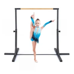 Reckstange Gymnastikstange horizontale Turnreck mit 12-facher Höhenverstellung von 85-145 cm bis 150 kg belastbar