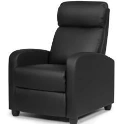 Relaxsessel verstellbar Fernsehsessel TV Sessel Ruhesessel Kunstleder Schwarz